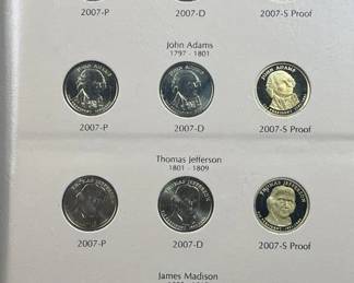 2007-11 Dansco Pres. Dollar Album (58 Coins)