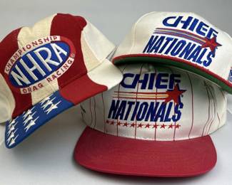 (3) Assorted Red White & Blue Snapback Caps