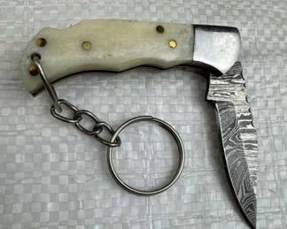 Damascus Steel Fixed Blade Knife w/ Sheath