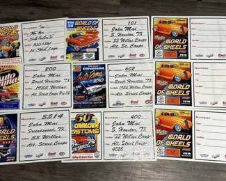 (9) 35th World of Wheels Car Show Wipe Board Signs
