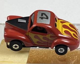 Rare Vtg. Aurora T-Jet Willys HO Slot Car, Red