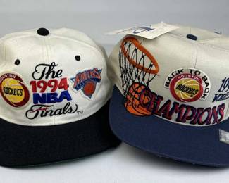 2 NBA Rockets Baseball Caps-1 Finals & 1 Champion