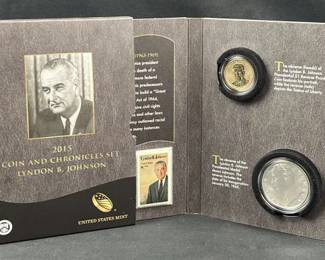 2015 LBJ Coin & Chronicles w/ 1oz Silver Medal