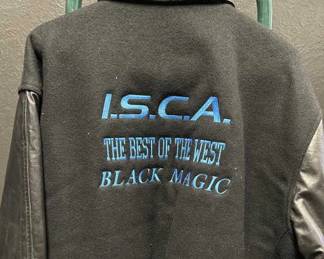 Vtg ISCA Member Wool & Leather Varsity Jacket