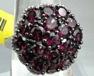 925 Silver Rhodolite Garnet Black Tourmaline Cockt