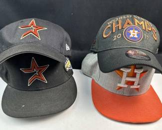 (4) Houston Astros Caps - 1 World Series 2017 Cham