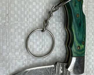 Damascus Steel Fixed Blade Knife w/ Sheath