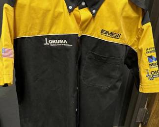 Okuma Short Sleeve Button-Down Black&Yellow Shirt