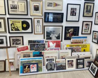 Bunch of posters, advertisements, albums, sports, political, etc.