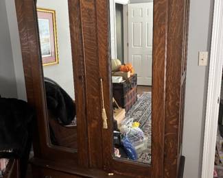 Lovely tiger oak armoire. Really lovely. 