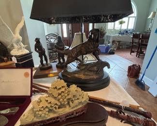 My favorite lamp, bronze hunting dog