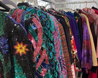 How fun!! Really great clothes... wonderful shimmery tops, and the suits are great! many over coats like London Fog.