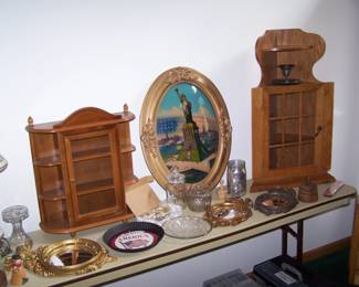 REVERSE PAINTING, WALL CABINETS, MIRRORS & MISC.