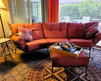 Red patio couch