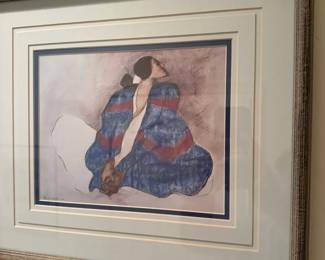 Woman With Blue Blanket By R C Gorman