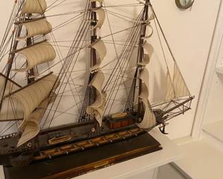 Fragata Espanola Model Ship And Brass Compass