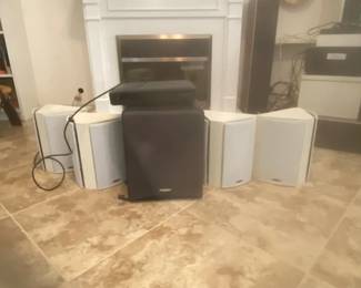 Velodyne Subwoofer And Four Polk Audio Surround Sound Speakers