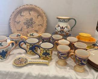 Blue And Yellow Table Pottery