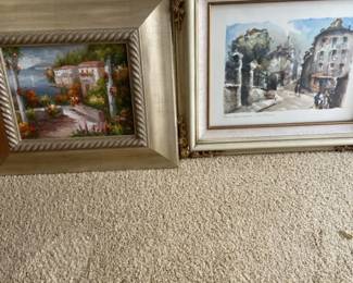 One Watercolor Print And One Oil On Canvas Print