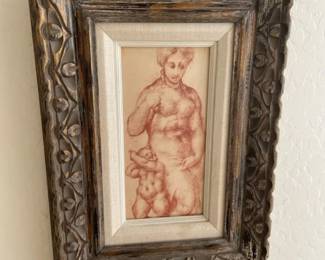 Reproduction Red Chalk Drawing By Jacopo Pontormo