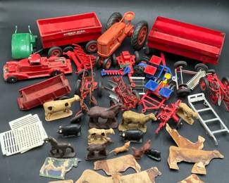Rubber Farm Animals & Tractor Toys