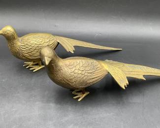 Brass Pheasants Statues
