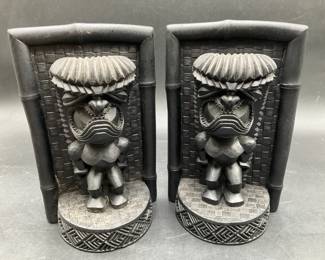 Black Lava Bookends