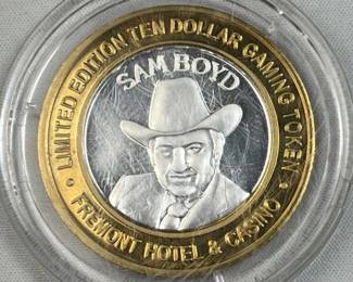 0.6oz Silver Strike Casino Token .999 Sam Boyd