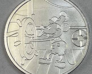 1oz Silver Steamboat Willie Round .999 Fine