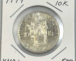 1944 Silver Slovakia 10 Korun WWII Era w/ Luster