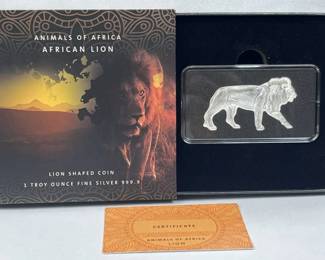 1oz Silver Animals of Africa - Lion .999 PAMP