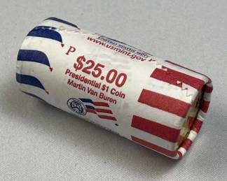 $25 Roll Martin Van Buren Presidential Dollars