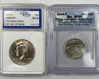 2007-D Specimen Finish JFK +2005 WV Quarter