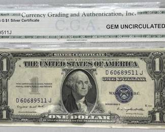 1935G $1 Silver Certificate CGA Gem Unc. 66