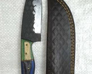 Damascus Steel Fixed Blade Knife w/ Sheath