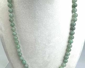 Genuine Nephrite Jade Beaded Necklace