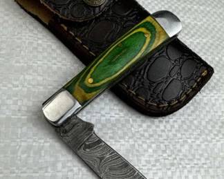 Damascus Steel Fixed Blade Knife w/ Sheath