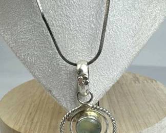 925 Silver Orbital Moonstone Pendant Necklace