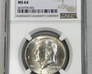 1964-D JFK 90% Silver, QDO FS-105 NGC MS64
