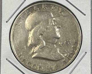 1951-D Franklin Silver Half Dollar, US 90% Coin