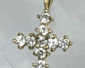 925 Silver Ross Simons Zirconia Cross Pendant