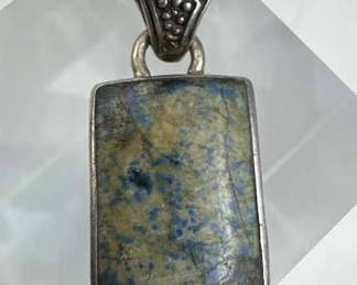 925 Silver Apatite Blue Sea Sediment Jasper Pendan