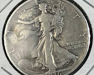 1936-S Walking Liberty Silver Half Dollar, US 90%