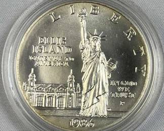1986 Silver Uncirculated Ellis Island Dollar, 90%