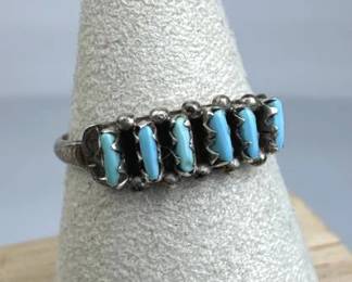 925 Silver Vintage Zuni Needlepoint Ring