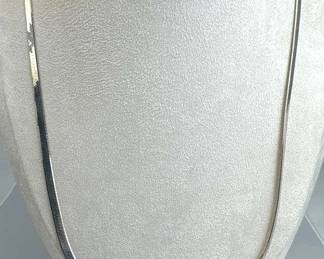 925 Silver Italy Bright Herringbone Chain Necklace