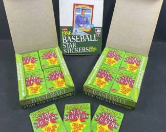 (3) 1986 Fleer Baseball Star Stickers Boxes, Full