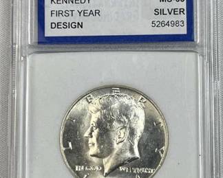 1964-D JFK 90% Silver Half Dollar, IGS MS65