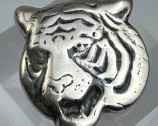 925 Silver Taxco Vtg. Tiger's Head Brooch/Pendant
