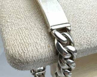 925 Silver Tiffany & Co. Curb Link ID Bracelet